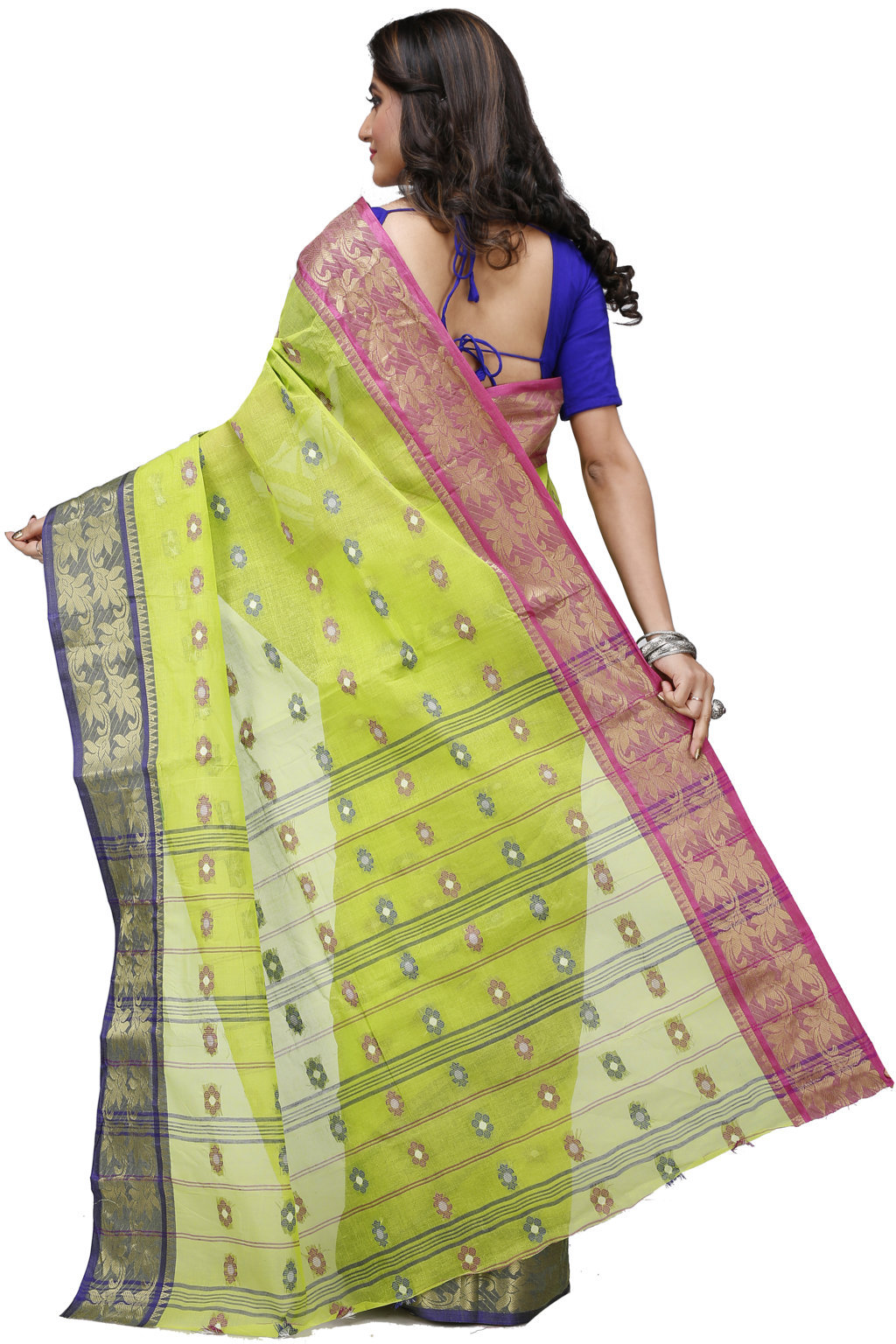 Light Green Pure Cotton Dui_Has Tant Saree (872)